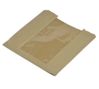 5.75″x1.5″x7″ Natural Kraft Cookie Bag with Clear Window 2000