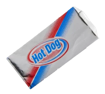 Foil Hot Dog Bag, Stock Print Hotdog, 3.5×1.5×8.5 1000