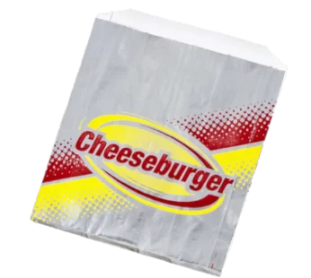 Foil Cheeseburger Bag, Stock Printed Cheeseburger, 6x.75×6.5 1000