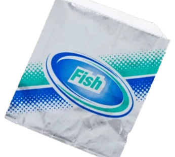 Foil Fish Sandwich Bag, Stock Printed Fish, 6x.75×6.5 1000