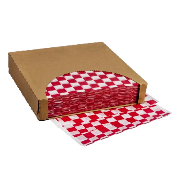 12x12 Dry Waxed RED Checkered Sheet 1000