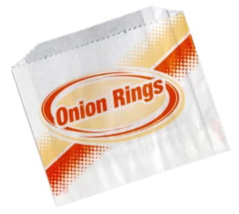 5-1/2″x1″x4″ Printed ONION RINGS Grease Resistant Bag
