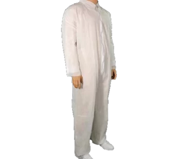 Spunbond PP Coverall, Open Wrists and Ankles, White
